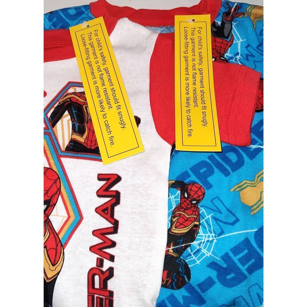 Lot of 2 Size 4T Toddler Boys Spiderman Pajamas Shirt Shorts PJ Set Red and blue - Picture 10 of 14